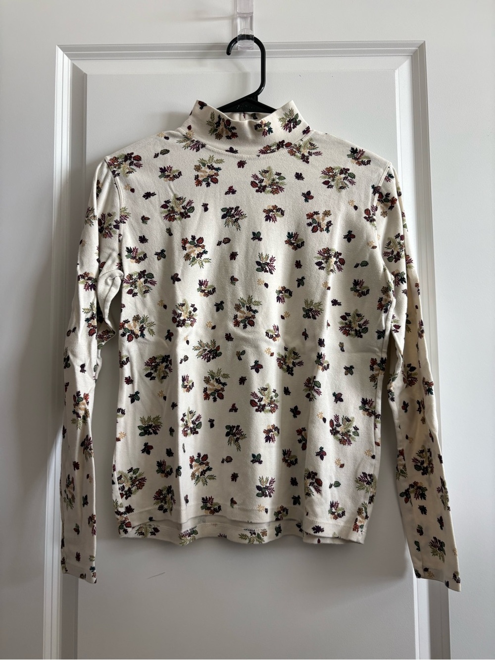 White Stag Floral Mock Neck Long Sleeve